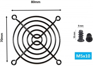 4pcs 80mm Fan Grill 80mm Guard Black with Screws