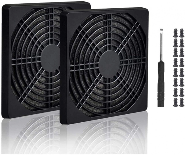 4pcs 92mm Fan Filter Grill Black with Screws