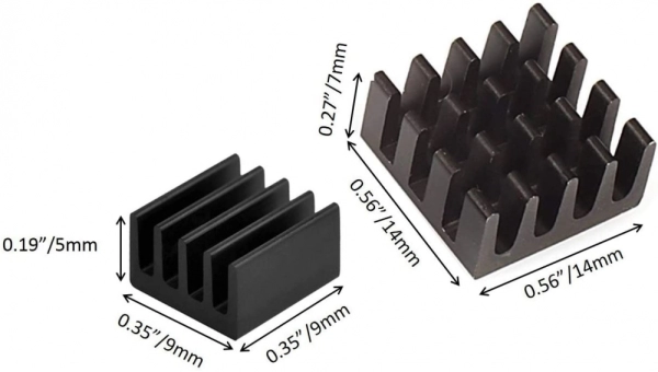 Raspberry Pi 4 B, 3 B+ Heatsink Kit Aluminum
